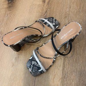 Brand New in Box Marc Fisher Aliana Sandal- Black/White 7.5